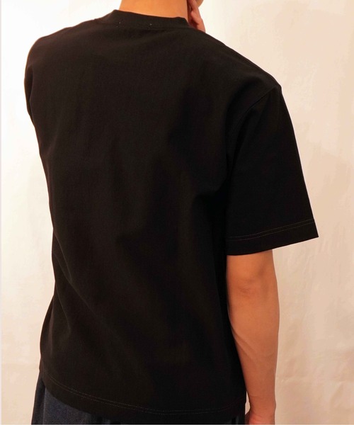 BROOKLYN OVERALL（ブルックリンオーバーオール）の「ヘビーコットン　ステッチTシャツ（Tシャツ/カットソー・メンズ・ブラウン/グレー/ブラック/ホワイト・LARGE/MEDIUM/SMALL）」の9枚目の写真