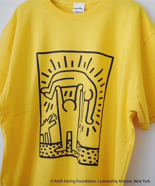 Keith Haring(キース・ヘリング)の「【 Keith Haring / キースヘリング 】 アート プリント Tシャツ ( HUMAN )(Tシャツ/カットソー・メンズ・スミクロ/イエロー/ホワイト・M/L/XL)」の13枚目の写真