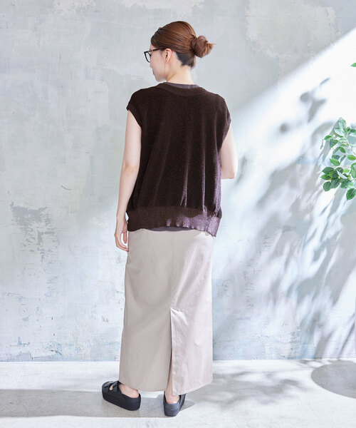 IENA（イエナ）の「後ろボタンノースリーブプルオーバー（ニット