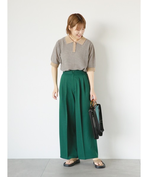 ehka sopo(エヘカソポ)の「ワイドグルカパンツ(その他パンツ・レディース・グリーン/モカ/ブラック・F)」の9枚目の写真