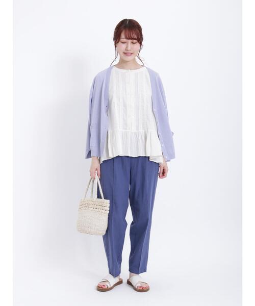 Samansa Mos2（サマンサ モスモス）の「ドビーダブル釦レースブラウス（シャツ/ブラウス・レディース・キナリ/ベージュ/ブラック・F）」の7枚目の写真