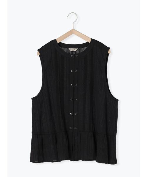 Samansa Mos2（サマンサ モスモス）の「ドビーダブル釦レースブラウス（シャツ/ブラウス・レディース・キナリ/ベージュ/ブラック・F）」の21枚目の写真