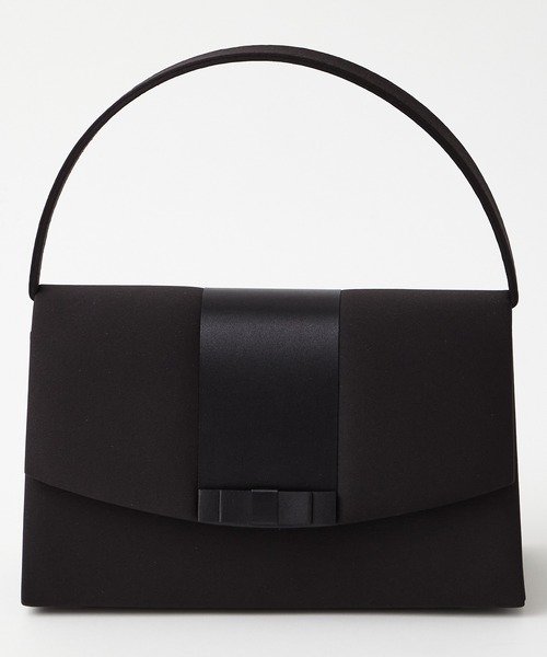 AIMER（エメ）の「【喪服・礼服用】サテン切替平リボン付きブラックフォーマルバッグ（ハンドバッグ・レディース・ブラック・FREE）」の6枚目の写真