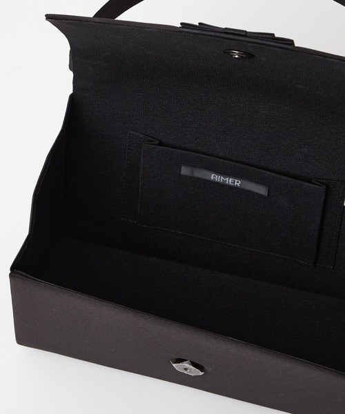 AIMER（エメ）の「【喪服・礼服用】サテン切替平リボン付きブラックフォーマルバッグ（ハンドバッグ・レディース・ブラック・FREE）」の8枚目の写真