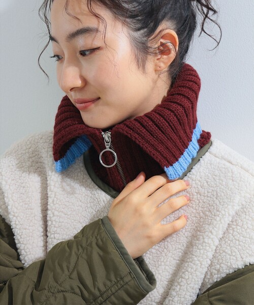 Ray BEAMS（レイビームス）の「Ray BEAMS / ネックウォーマー（ネックウォーマー/スヌード・レディース・ワイン/チャコールグレー・ONE SIZE）」の6枚目の写真