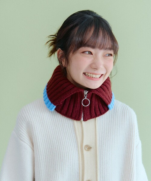 Ray BEAMS（レイビームス）の「Ray BEAMS / ネックウォーマー（ネックウォーマー/スヌード・レディース・ワイン/チャコールグレー・ONE SIZE）」の2枚目の写真