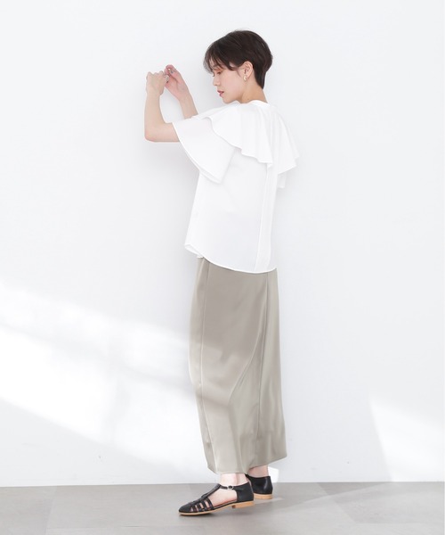 N.（N. Natural Beauty Basic）（エヌエヌナチュラルビューティーベーシック）の「◆ラッフルブラウス（シャツ/ブラウス・レディース・ブラック/オフホワイト/ブルー・MEDIUM）」の17枚目の写真