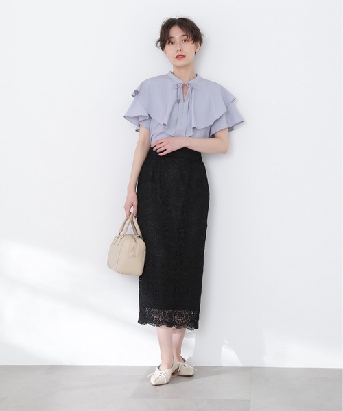 N.（N. Natural Beauty Basic）（エヌエヌナチュラルビューティーベーシック）の「◆ラッフルブラウス（シャツ/ブラウス・レディース・ブラック/オフホワイト/ブルー・MEDIUM）」の15枚目の写真