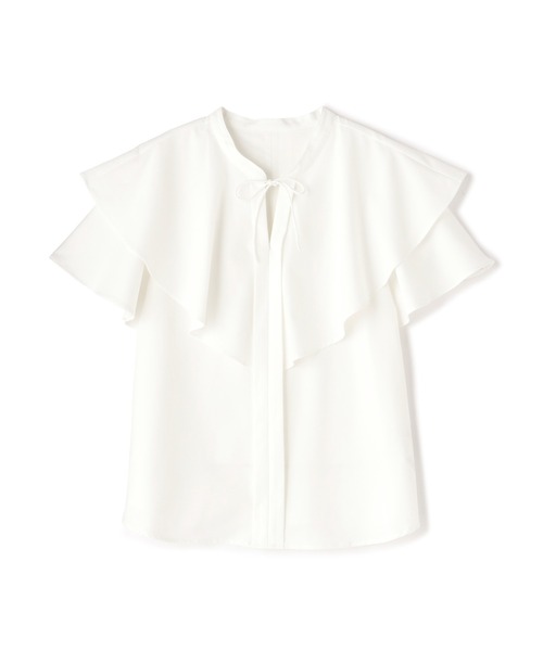 N.（N. Natural Beauty Basic）（エヌエヌナチュラルビューティーベーシック）の「◆ラッフルブラウス（シャツ/ブラウス・レディース・ブラック/オフホワイト/ブルー・MEDIUM）」の7枚目の写真