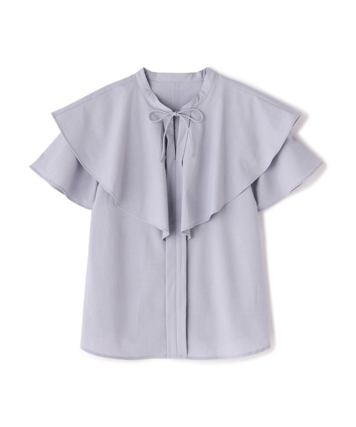 N.（N. Natural Beauty Basic）（エヌエヌナチュラルビューティーベーシック）の「◆ラッフルブラウス（シャツ/ブラウス・レディース・ブラック/オフホワイト/ブルー・MEDIUM）」の9枚目の写真