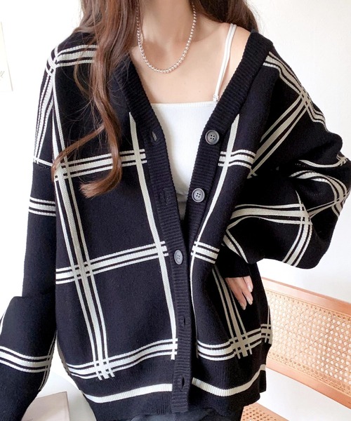 セール】洗練されたシルエットで上品にキマる Wジャガードチェック柄