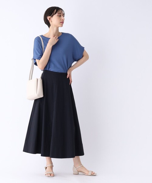 OPAQUE.CLIP（オペークドットクリップ）の「◆アイスタッチ ドルマンスリーブニット【接触冷感/洗える】（ニット/セーター・レディース・ブルー/ダークパープル/ブラック/ベージュ・42/36/38/40）」の8枚目の写真