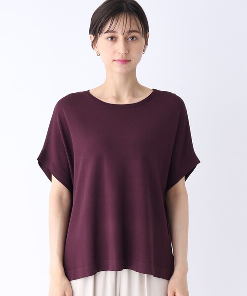 OPAQUE.CLIP（オペークドットクリップ）の「◆アイスタッチ ドルマンスリーブニット【接触冷感/洗える】（ニット/セーター・レディース・ブルー/ダークパープル/ブラック/ベージュ・42/36/38/40）」の19枚目の写真