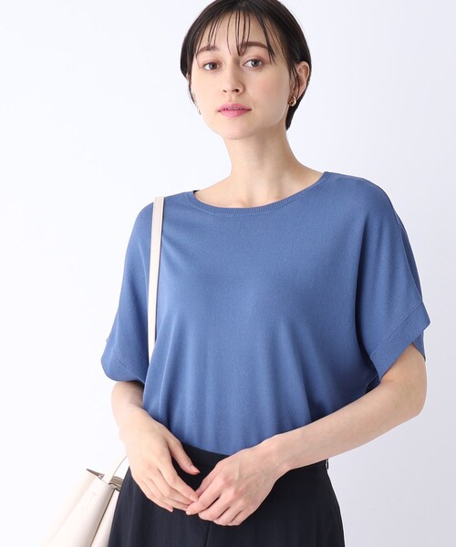 OPAQUE.CLIP（オペークドットクリップ）の「◆アイスタッチ ドルマンスリーブニット【接触冷感/洗える】（ニット/セーター・レディース・ブルー/ダークパープル/ブラック/ベージュ・42/36/38/40）」の12枚目の写真