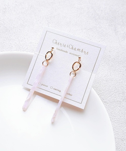 tone（トーン）の「【Cherie+Chambre】Stick Charm Earring（イヤリング・レディース・グリーン/パープル・FREE）」の2枚目の写真