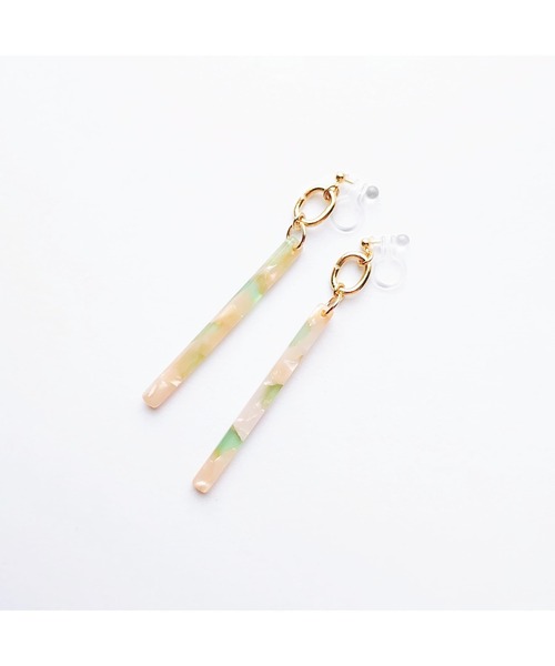 tone（トーン）の「【Cherie+Chambre】Stick Charm Earring（イヤリング・レディース・グリーン/パープル・FREE）」の5枚目の写真