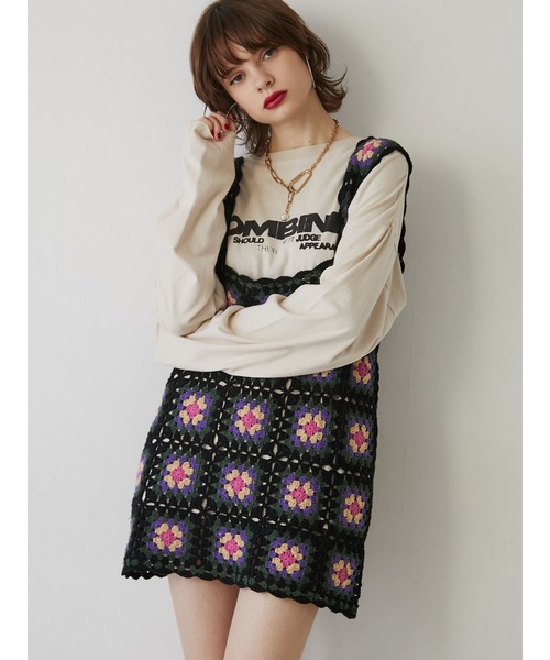 jouetie(ジュエティ)の「シンプルロゴロンT(Tシャツ/カットソー・レディース・ブラック/パープル/アイボリー・MEDIUM)」の4枚目の写真