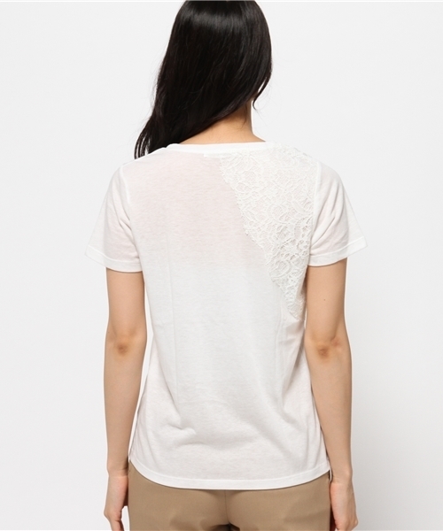 OUTLET(アウトレット)の「【CIAOPANIC TYPY】レースTシャツ(Tシャツ/カットソー・レディース・ネイビー/ホワイト・FREE)」の5枚目の写真