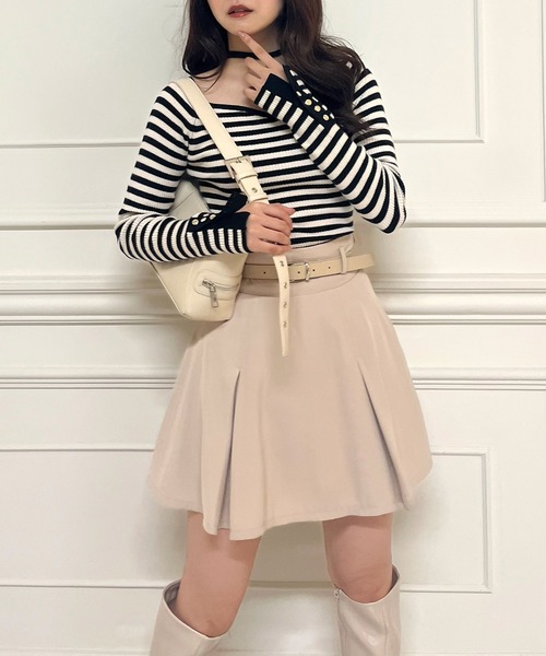 ROYAL PARTY（ロイヤルパーティー）の「ウォッシャブルオープンネック長袖ニットトップス（ニット/セーター・レディース・ボルドー/オフホワイト/ピンク/ブラック/マルチ・FREE）」の22枚目の写真