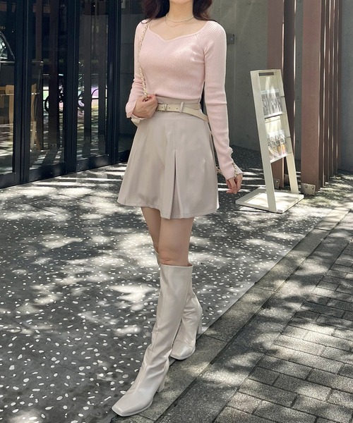 ROYAL PARTY（ロイヤルパーティー）の「ウォッシャブルオープンネック長袖ニットトップス（ニット/セーター・レディース・ボルドー/オフホワイト/ピンク/ブラック/マルチ・FREE）」の20枚目の写真