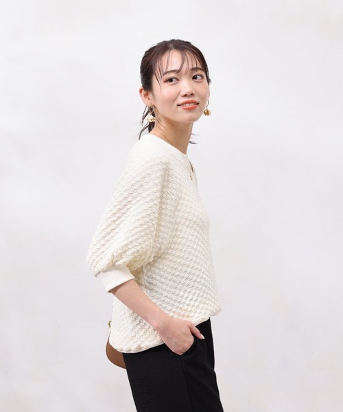Chez toi(シェトワ)の「ポップコーンラグランスリーブプルオーバー(Tシャツ/カットソー・レディース・イエロー/アイボリー/ブラック・FREE)」の8枚目の写真