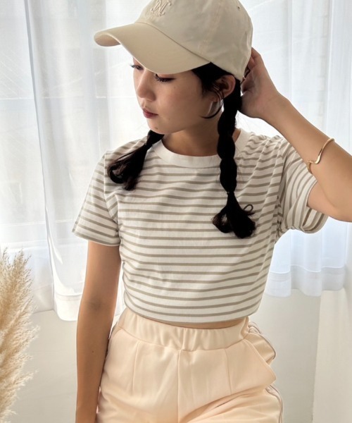 one after another NICE CLAUP(ワンアフターアナザーナイスクラップ)の「ワンポイントロゴ刺繍T【ZOZO限定商品】(Tシャツ/カットソー・レディース・グレイッシュベージュ/ピンク系その他/オートミール/オフホワイト/ホワイト系その他/ブラック×ホワイト・FREE)」の15枚目の写真