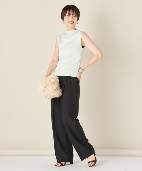 NOLLEY’S（ノーリーズ）の「《手洗い可能》ラメ総針ノースリーブプルオーバーニット（ニット/セーター・レディース・シルバー/ミント/ブラック・38）」の7枚目の写真