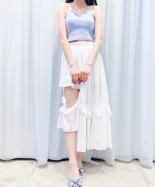 PAIN（ペイン）の「カップイン バックリボンキャミトップス（Tシャツ/カットソー・レディース・ブラック/ホワイト/ブルー・FREE）」の9枚目の写真