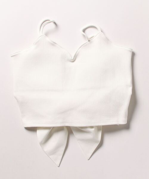 PAIN（ペイン）の「カップイン バックリボンキャミトップス（Tシャツ/カットソー・レディース・ブラック/ホワイト/ブルー・FREE）」の5枚目の写真