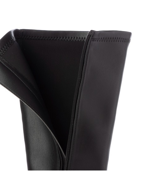 Launa lea（ラウナレア）の「スクエアトゥストレッチロングブーツ(S140)（ブーツ・レディース・アイボリー/ブラック/グレイッシュベージュ/ブラック系その他・S/L/LL/M）」の5枚目の写真