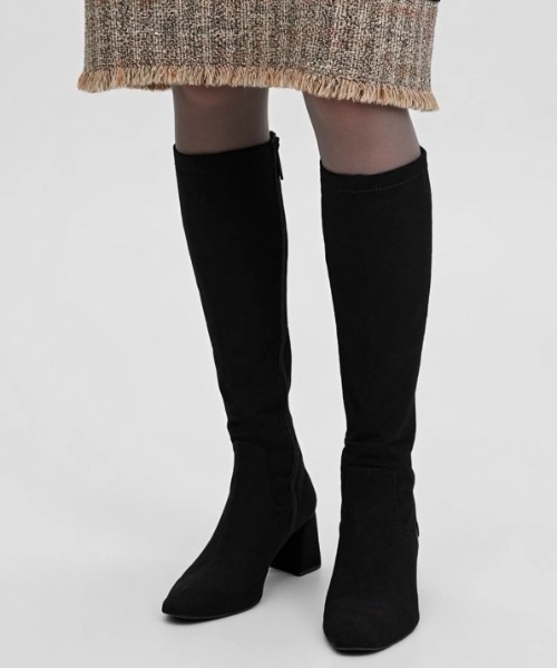 Launa lea（ラウナレア）の「スクエアトゥストレッチロングブーツ(S140)（ブーツ・レディース・アイボリー/ブラック/グレイッシュベージュ/ブラック系その他・S/L/LL/M）」の18枚目の写真