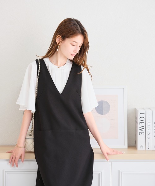 acro（アクロ）の「2WAYフロントタックデザインフレアスリーブブラウス/AC3512（シャツ/ブラウス・レディース・ホワイト/ブラック/パープル/グリーン・ﾌﾘ-）」の17枚目の写真