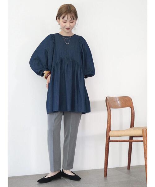 りほアメリ チュニック セール】ハーフZIP裏毛チュニック（スウェット）｜AMERICAN