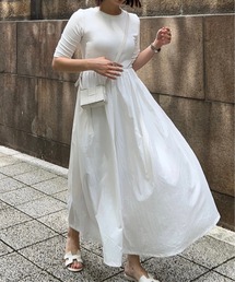 ドロストヘム異素材ドッキングワンピース