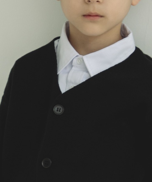 pairmanon(ペアマノン)の「Vネック 前開き ニット カーディガン(カーディガン/ボレロ・キッズ・ブラウン/ブラック・L/XS/S/M)」の3枚目の写真