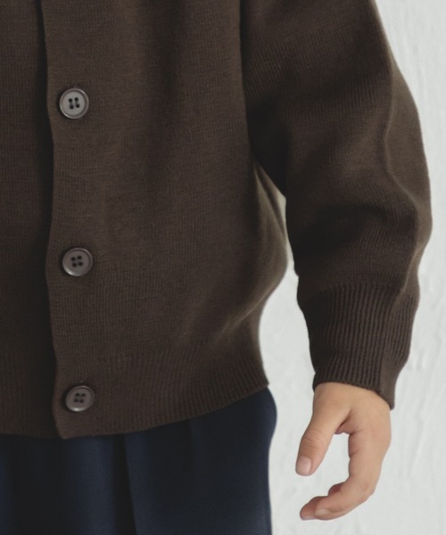 pairmanon(ペアマノン)の「Vネック 前開き ニット カーディガン(カーディガン/ボレロ・キッズ・ブラウン/ブラック・L/XS/S/M)」の5枚目の写真