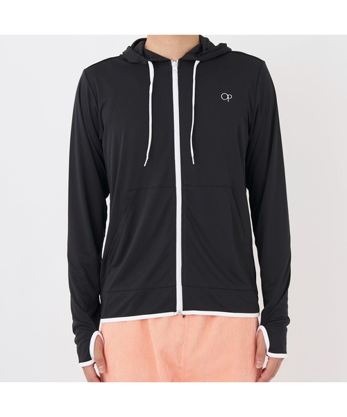 Ocean Pacific（オーシャンパシフィック）の「Ocean Pacific オーシャンパシフィック 水陸両用 水着 UVカット フード付き フルジップ 長袖 パーカー ラッシュガード（ラッシュガード・メンズ・ホワイト/ブラック・M/L/XL）」の2枚目の写真