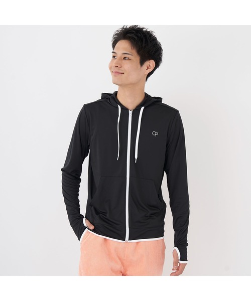 Ocean Pacific（オーシャンパシフィック）の「Ocean Pacific オーシャンパシフィック 水陸両用 水着 UVカット フード付き フルジップ 長袖 パーカー ラッシュガード（ラッシュガード・メンズ・ホワイト/ブラック・M/L/XL）」の19枚目の写真