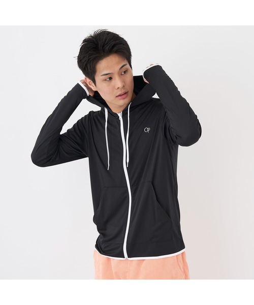 Ocean Pacific（オーシャンパシフィック）の「Ocean Pacific オーシャンパシフィック 水陸両用 水着 UVカット フード付き フルジップ 長袖 パーカー ラッシュガード（ラッシュガード・メンズ・ホワイト/ブラック・M/L/XL）」の20枚目の写真
