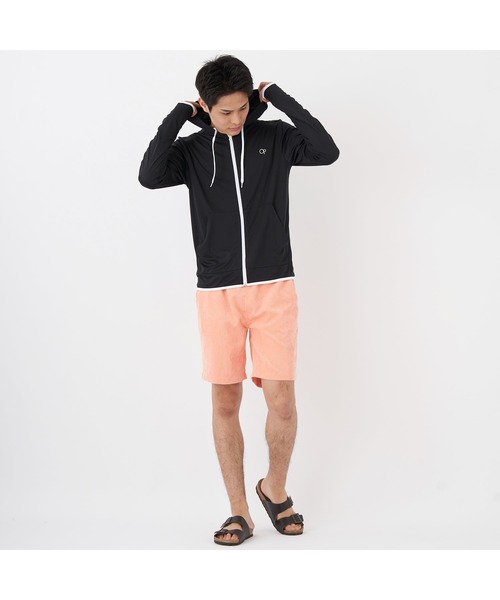 Ocean Pacific（オーシャンパシフィック）の「Ocean Pacific オーシャンパシフィック 水陸両用 水着 UVカット フード付き フルジップ 長袖 パーカー ラッシュガード（ラッシュガード・メンズ・ホワイト/ブラック・M/L/XL）」の22枚目の写真