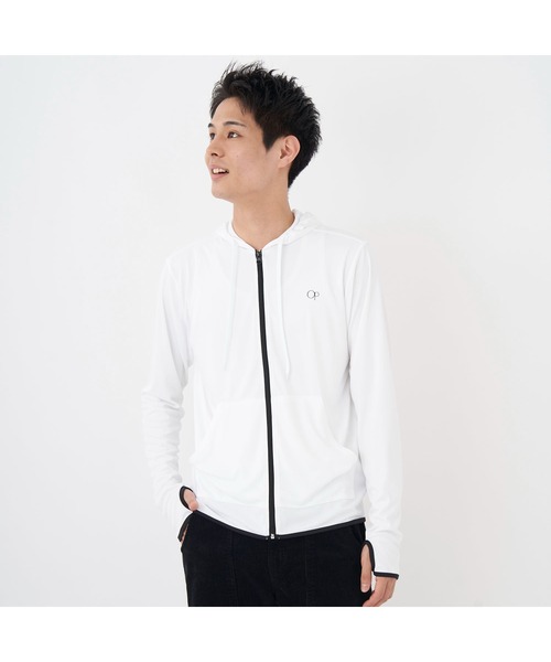 Ocean Pacific（オーシャンパシフィック）の「Ocean Pacific オーシャンパシフィック 水陸両用 水着 UVカット フード付き フルジップ 長袖 パーカー ラッシュガード（ラッシュガード・メンズ・ホワイト/ブラック・M/L/XL）」の13枚目の写真