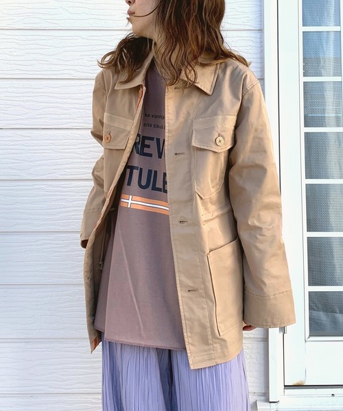 Q（キュー）の「ミリタリーブルゾン（ミリタリージャケット・レディース・オリーブ/ベージュ・MEDIUM）」の18枚目の写真