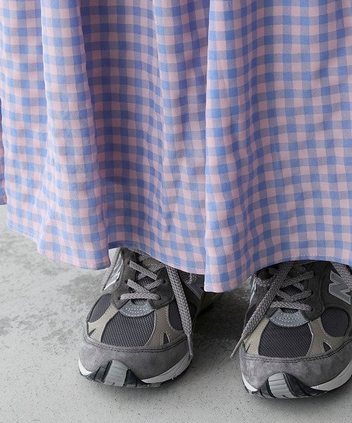 forksy.（フォルクシー）の「【forksy.】ギンガムチェックティアードスカート（スカート・レディース・ブラウン/チャコール/チェリーピンク/ピンク/ベージュ/カーキ・FREE）」の20枚目の写真