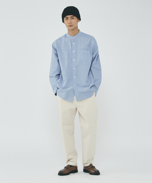 MYSELF ABAHOUSE(マイセルフアバハウス)の「ルーズ オーバー シルエット オックス バンドカラー シャツ(シャツ/ブラウス・メンズ・ホワイト/ピンク/ブルー/ストライプ・S/M/L/XL)」の12枚目の写真