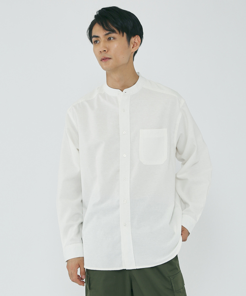 MYSELF ABAHOUSE(マイセルフアバハウス)の「ルーズ オーバー シルエット オックス バンドカラー シャツ(シャツ/ブラウス・メンズ・ホワイト/ピンク/ブルー/ストライプ・S/M/L/XL)」の19枚目の写真