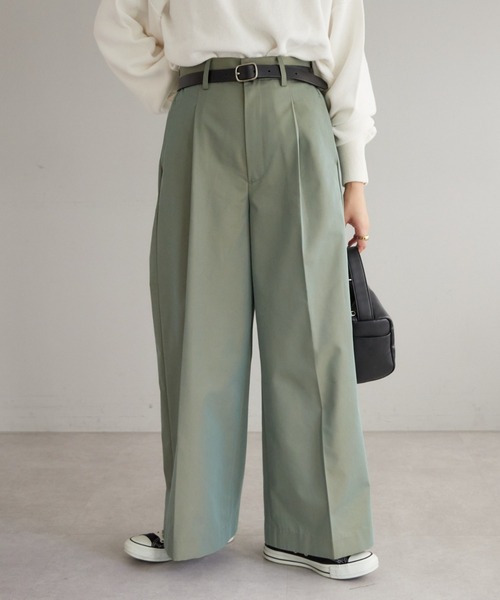 CIAOPANIC TYPY（チャオパニックティピー）の「コーティングタックワイドパンツ（スラックス・レディース・カーキ/ブラック/ベージュ・MEDIUM/SMALL）」の15枚目の写真