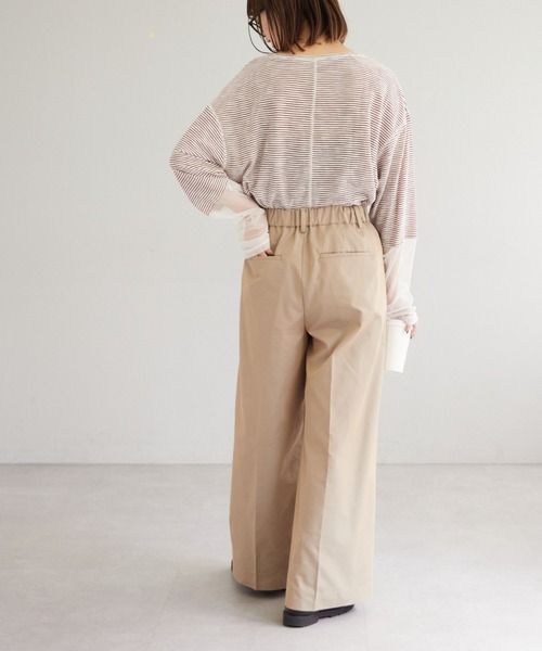 CIAOPANIC TYPY（チャオパニックティピー）の「コーティングタックワイドパンツ（スラックス・レディース・カーキ/ブラック/ベージュ・MEDIUM/SMALL）」の14枚目の写真