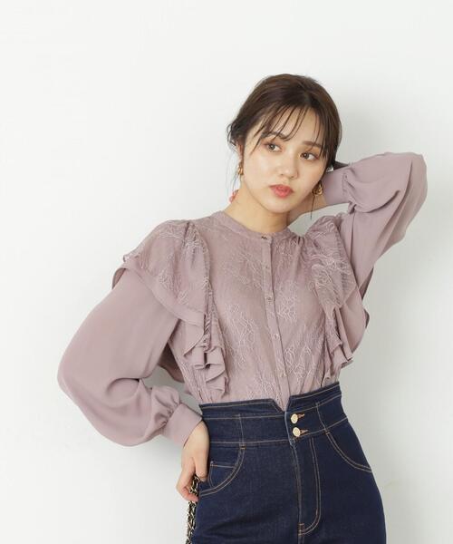 PROPORTION BODY DRESSING（プロポーションボディドレッシング）の「ラッフルレースブラウス / 1213210900（シャツ/ブラウス・レディース・ピンク/ホワイト系その他/ブラック・MEDIUM/SMALL）」の18枚目の写真