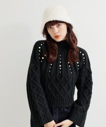 パールケーブルショートニット