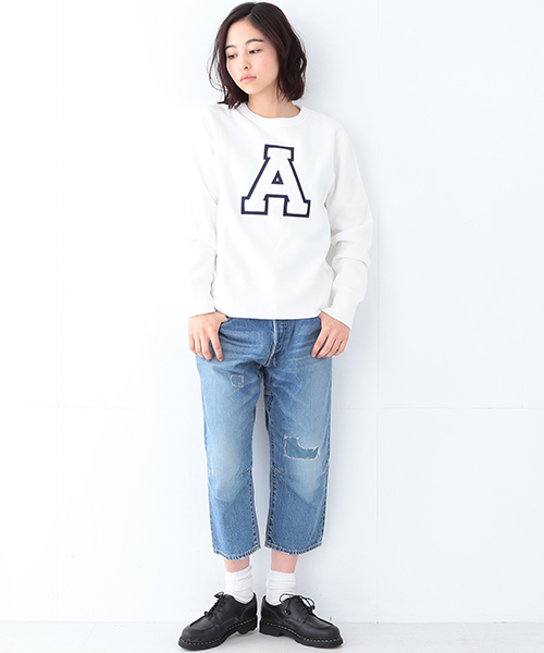 BEAMS BOY（ビームスボーイ）の「BEAMS BOY / スウェット レタード クルー 15FW（スウェット・レディース・ホワイト/チャコールグレー/ブルー・ONE SIZE）」の21枚目の写真